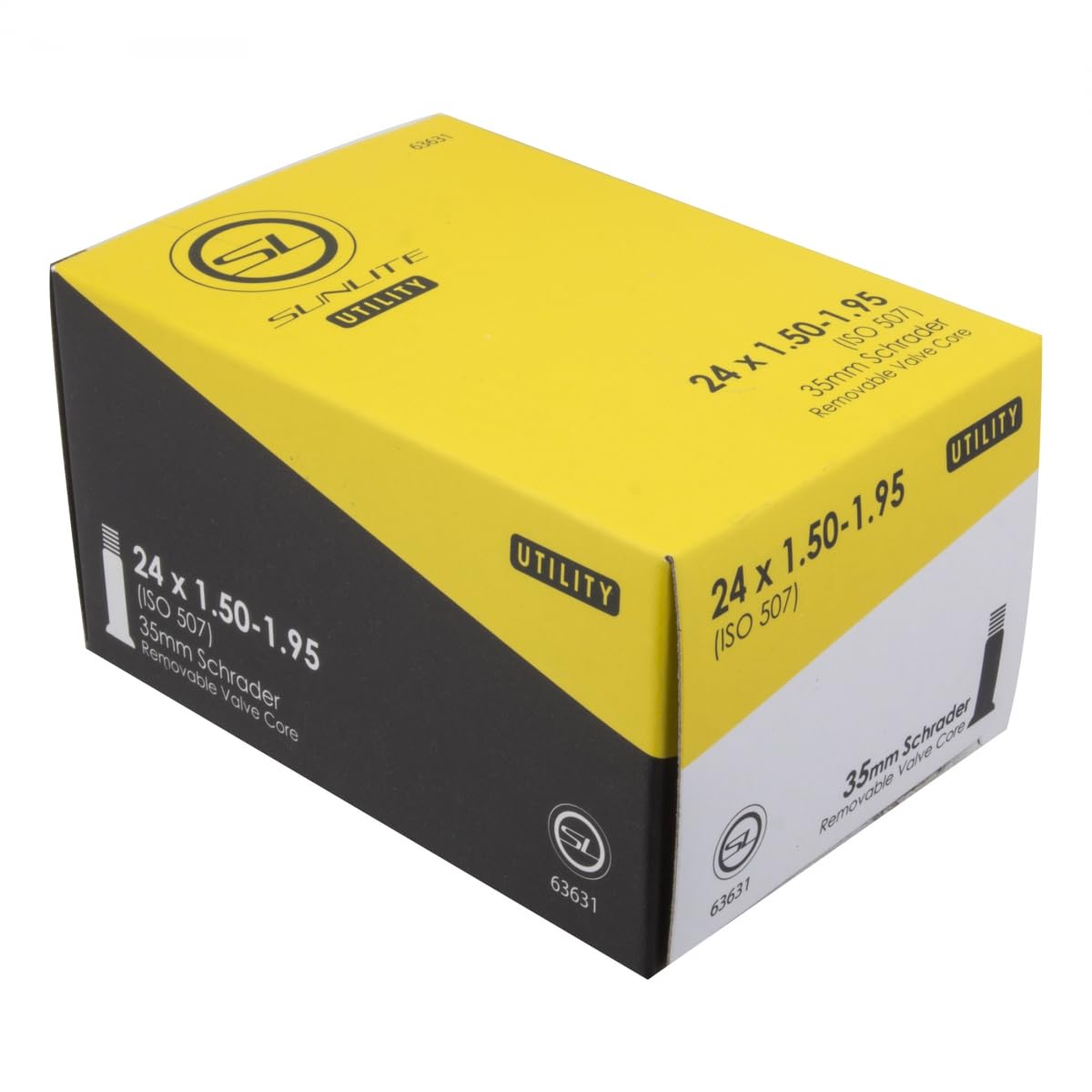 Sunlite Utili-T Standard Schrader Valve Tubes, 24 x 1.50-1.95