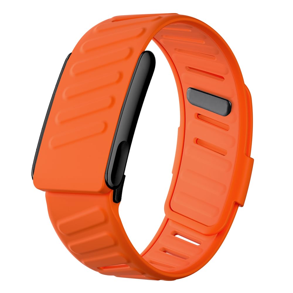 VeveXiao Rugged Comfort Silicone Wristband Compatible with WHOOP 5 | Whoop MG Bands, Durable Soft Silicone Sports Loop Strap for Men Women with Metal Frame Connector (Orange, Whoop 5.0 One/Peak)