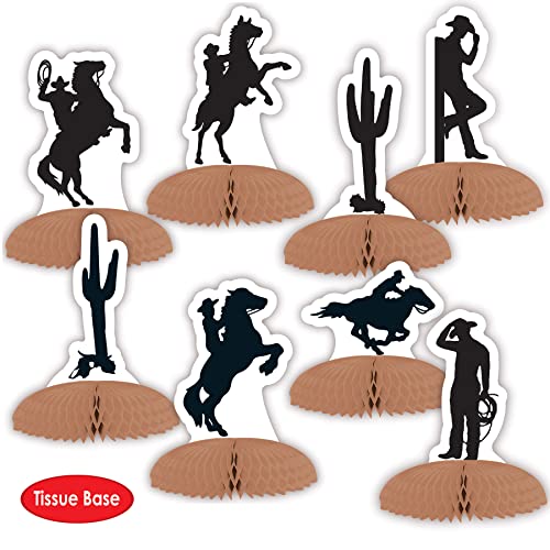 Mini centre de table cowboy Beistle en carton stable pour décoration de buffet