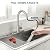 FEELSO Kitchen Faucets with Pull Down Sprayer, High Arc Stainless Steel Single Handle Kitchen Sink Faucet, 1 or 3 Hole Brushed Nickel Water Faucets for Farmhouse Laundry Camper Rv Bar