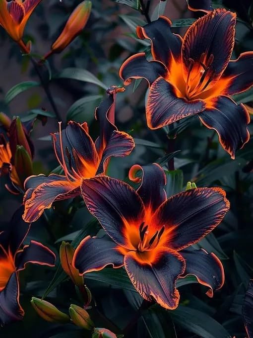 Burning Ambers Lily Seeds Ornamental Flowers 20 Seeds Dark Orange and Black Blooms Plant in Home or Garden Limited Supply Order Now!