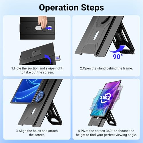 Image of Ygretyrjh 16 inch Laptop Screen Extender, 1080P FHD Dual Portable Monitor for Laptop with Speaker, Plug & Play Travel Monitor for 13-17 inch Laptops, Second Screen Compatible with Wins /Mac /Chrome /Android
