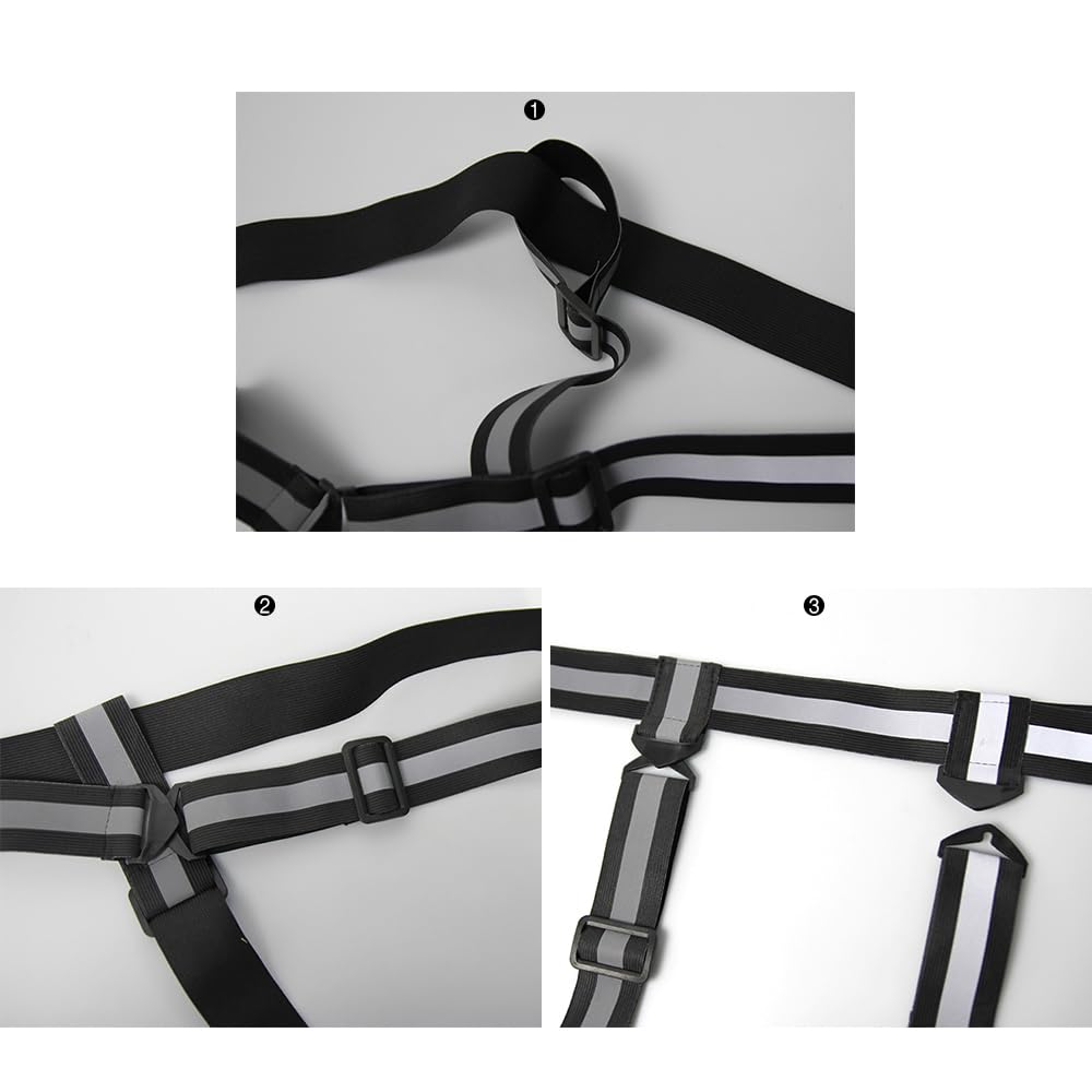 Pettorale a LED per cavalli, ricaricabile tramite USB, riflettente, elastico, per la sicurezza, alta visibilità durante le corse su strade e sentieri