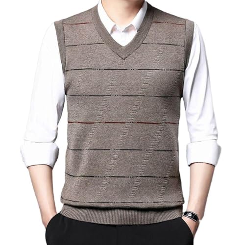 Gilet en tricot classique homme col en V coupe ajustée et finitions haut de gamme