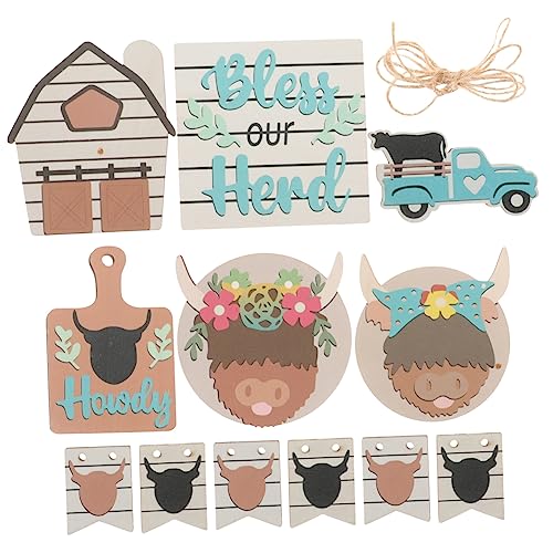 LIFKOME 1Set Cow Themed Tiered Tray Decor Farmhouse Decorations for Parties Cute Cow Party Supplies Rustic Table Ornaments for Home Decor for Gatherings