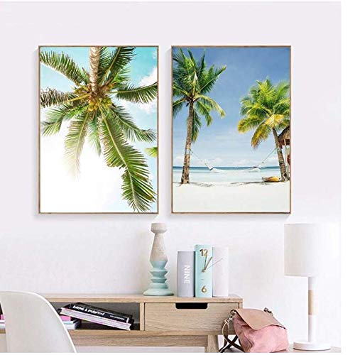 Simple palmier art print nature affiche paysage de plage 50x70