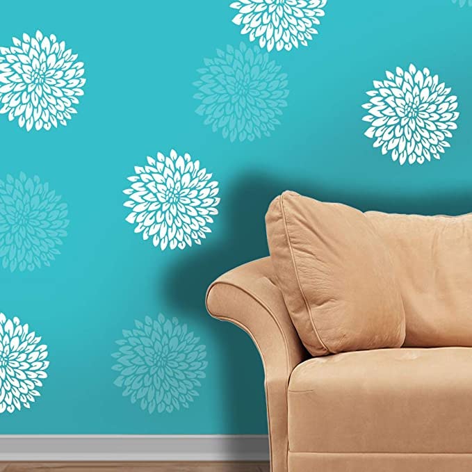 DECORZE Flower Stencils For Wall Painting Flower Art Painting On Wall