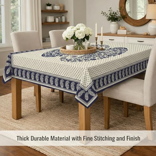 Image of STITCHNEST 'Tavola Luxe Series' Dining Table Cover 60x90 Inches | 6 Seater - 8 Seater Rectangular Dining Table Cover | Premium Fabric, Washable & Colour Fast