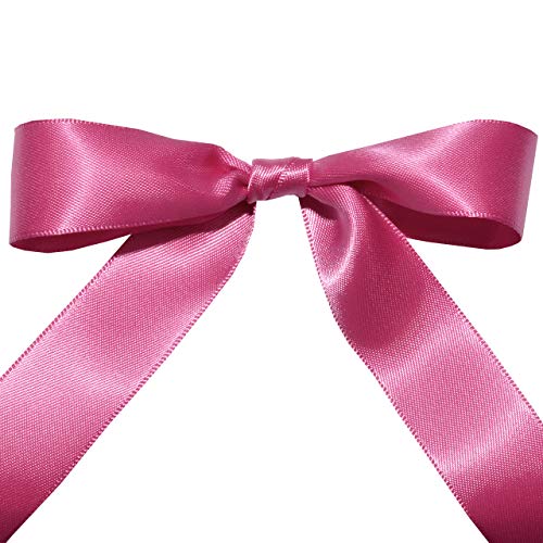 Image of Morex Ribbon 08822 /50-185 Double Face Satin Ribbon, 7 /8 inch x 50 Yd, Raspberry Rose
