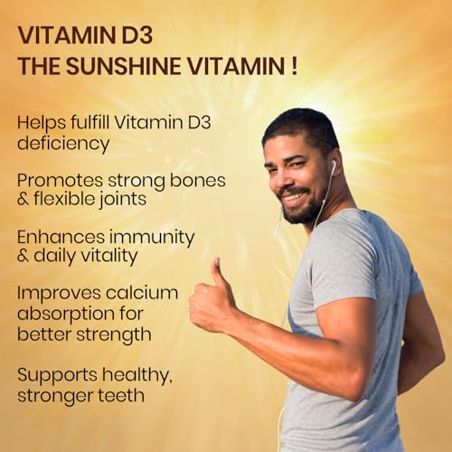 Image of Vlado's Himalayan Organics Vitamin D3 5000IU - Chewable Vitamin D Tablets | Cholecalciferol Vitamin D3 Supplement for Bone & Immunity | For Men And Women | Orange Flavour - 60 Tablets