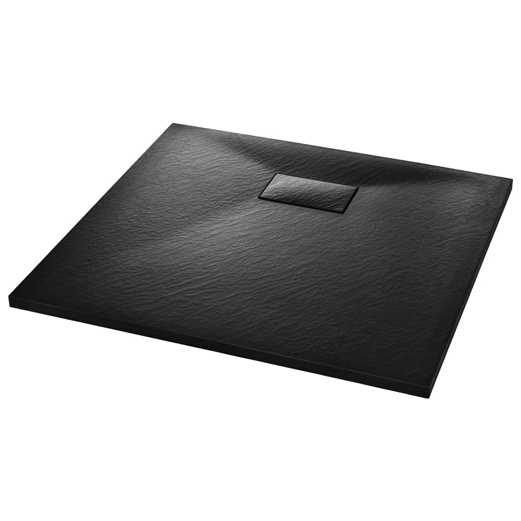 Plato de Ducha, Cabina De Ducha, Borde Plato Ducha, Mampara Plato De Ducha, Antideslizante Ducha, SMC Negro 90x80 cm