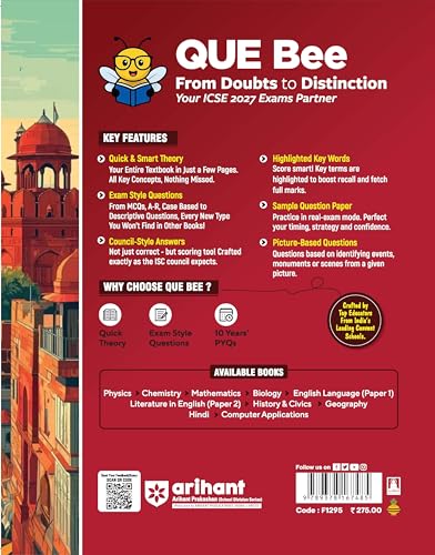 Image of Arihant ICSE History & Civics Class 10 Exam 2026-27 | Quick Theory, Exam Pattern Questions & Sample Papers | As per ICSE Syllabus | Que Bee 2nd Edition 2027