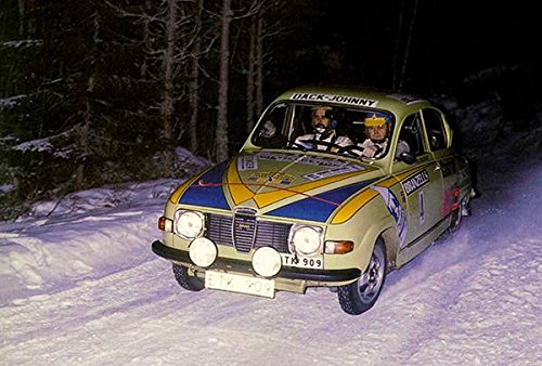 1976 SAAB 96 With Per Eklund & Bjorn Cederberg - Swedish Rally - Photo Poster