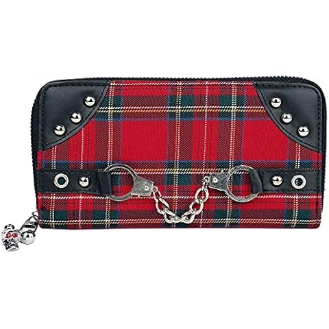 Banned Alternative Cartera de Tartan Roja Mujer Cover