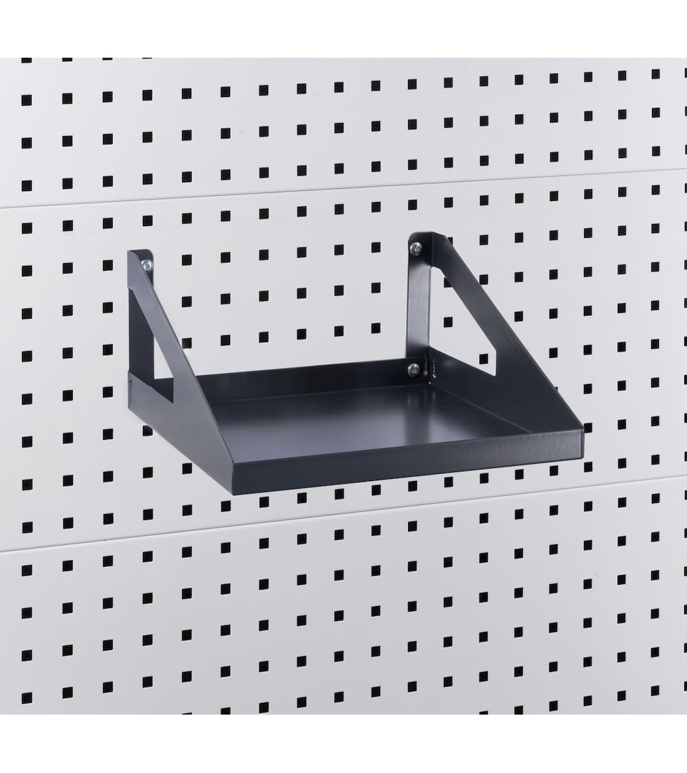 Fami - Mensola Piccola Reversibile in Acciaio per Pareti Forate, Pannelli in Legno o Muri, Ideale per Garage, Officina e Magazzini, Portata 10 kg, Dimensione: 30,4 x 31,7 x 14,4 cm