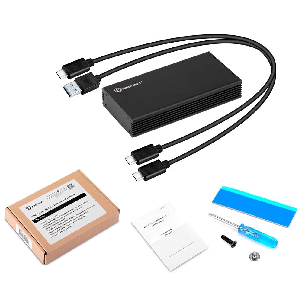 Carcasa de disco duro USB 3.1 a M.2 NVMe JMS583 Chip Type-c USB-C Ngff M-key SSD carcasa externa con funda móvil