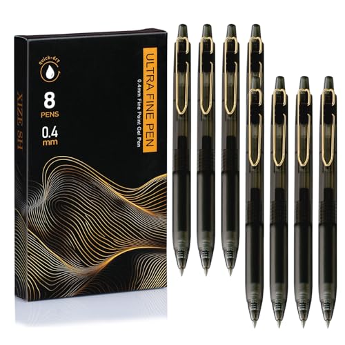 Bolígrafos Rollerball Gel XIZE SH 0.4mm negro pack x8 miniatura 1