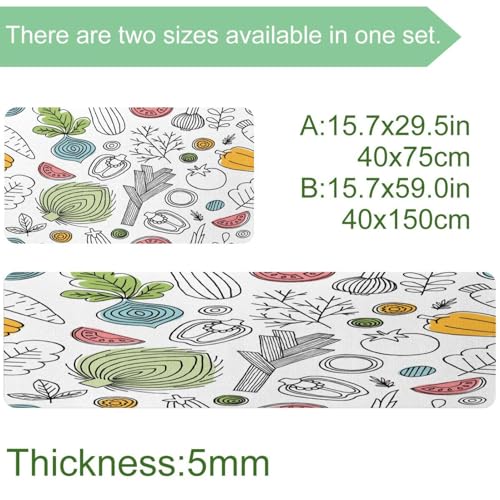 Tapete de cocina de 2 piezas antideslizante lavable y absorbente de frutas 4
