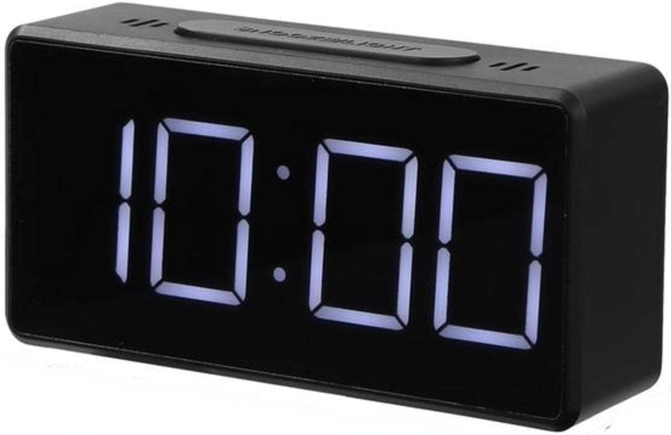 Digital Alarm Clock with Temperature Display, Desk Clock with USB Port, Snooze Function, Electronic Alarm Clock with 2-Level Brightness Control, 12/24-Hour Mode, ABS, Black