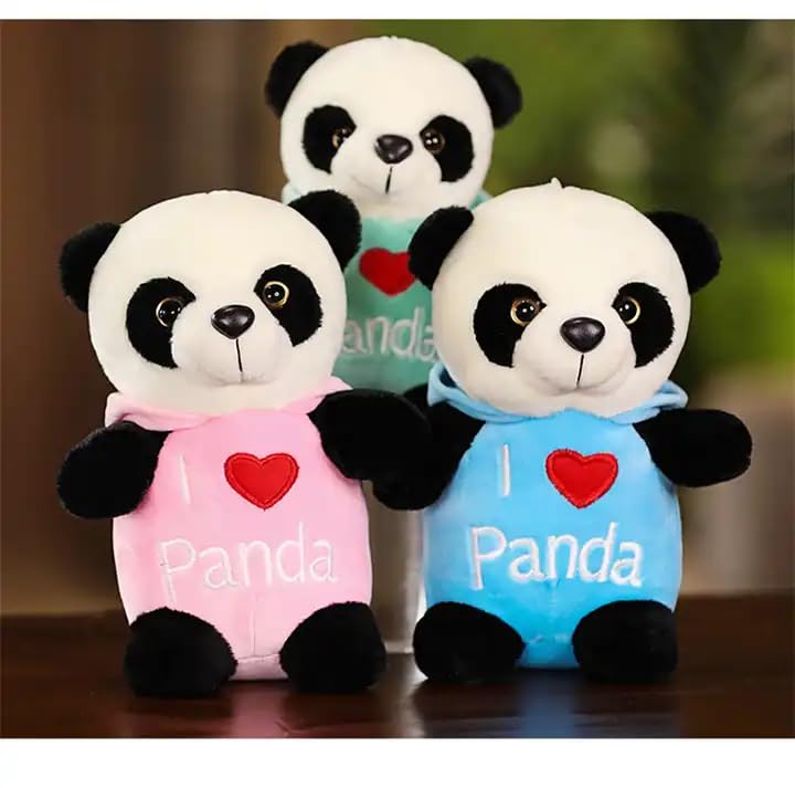 Image of Cute Super Soft Panda Plush Toy Printed I Love Panda Gift for Girl, Kids Special Occasions Valentine's Day Gift 40cm (Blue)