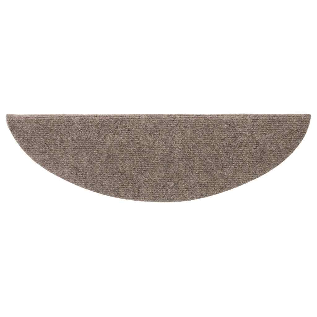 Selbstklebende Stufenmatten 20 Stück 56x17x3 cm Beige Halbrund Treppenschutz Treppenauflage Treppenteppich rutschfest langlebig für Flur Eingangsbereich Hausflur Treppenhaus