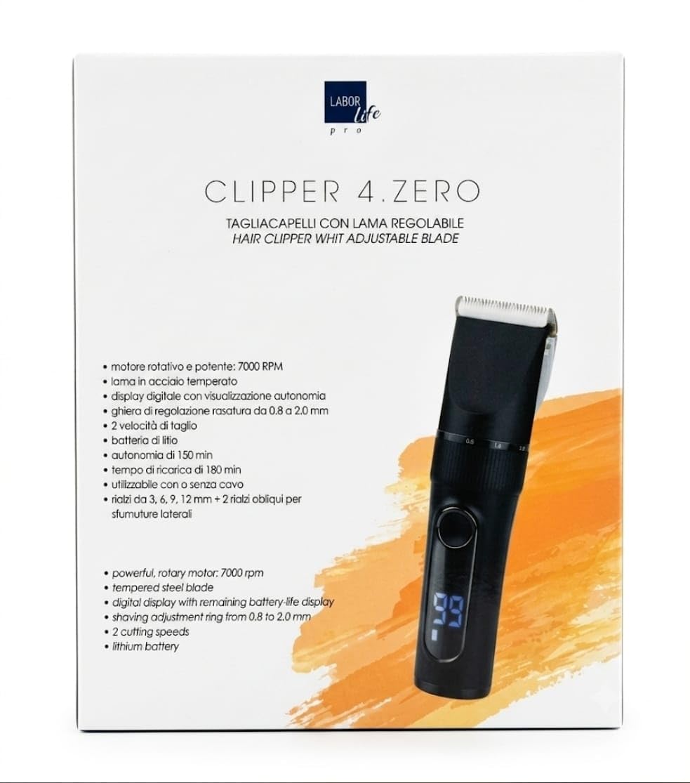Clipper 4.Zero Tagliacapelli con Lama Regolabile