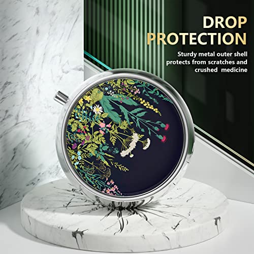 Image of Nipichsha Pill Box, Small Pill Case for Purse & Pocket, Cute Travel Medicine Organizer, Portable Medicine Container Holder to Hold Vitamins, Medication, Fish Oil & Supplement, Dandelion