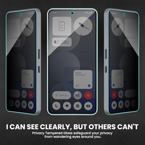 Image of ArmourPro Anti-Spy Privacy Tempered Glass for Nothing Phone (3A) / Nothing (3A) Pro - Anti Peeping Screen Protector, Edge to Edge Full Coverage, 9H Hardness, Easy Installation Kit | Pack of 2
