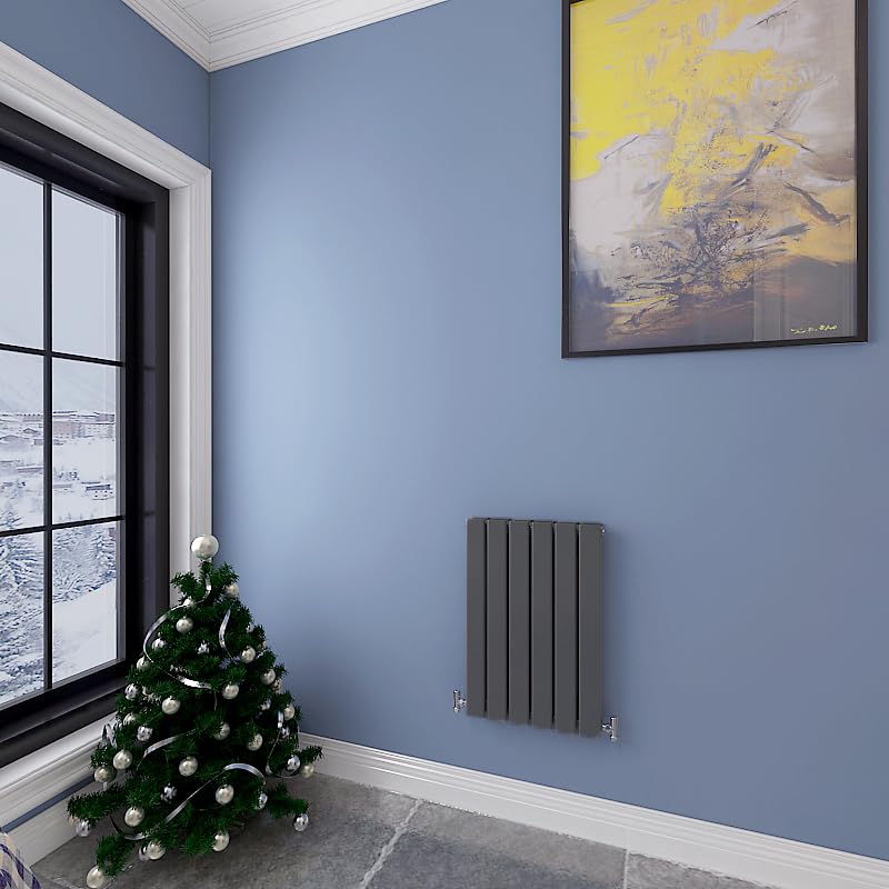 Horizontal Designer Flat Panel Radiator Anthracite-600x408mm double Panel Central Heating โ image 1