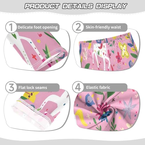 Toddler Girls Leggings Printed Yoga Pants Leggings Red Hair White Unicorn for Kids3