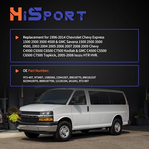 Image of HiSport 973-407 Front HVAC Fan Blower Motor Resistor with Harness Compatible with Chevy GMC Express Savana 1500 C4500 C5500 C6500 C7500 Kodiak Topkick Replacement for 89018770 1580560 22941007