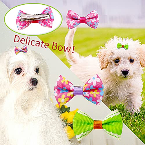 Mruq Pet 80Pcs Dog Bows Clips, Bulk Cute Mini Pet Small Youkie Dog Hair Bows With Clips thumb #4