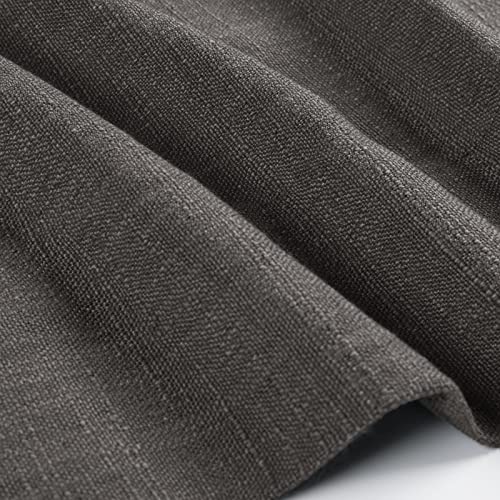 Image of TWOPAGES 42 inch inch W x 45 inch inch L Linen Blend Cafe Curtains for Kitchen Window, Light Filtering Pinch Pleated Tier Curtains, Modern Farmhouse Half Window Curtains for Bathroom, Chocolate Tart, 2 Panels