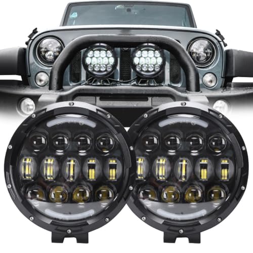 7 Zoll 105 W 2 STÜCKE LED-Scheinwerfer Fern- / Abblendlicht Arbeitsscheinwerfer Scheinwerfer Fahrscheinwerfer Zusatzscheinwerfer für Offroad, SUV, LKW, Ingenieurfahrzeuge, Bagger, 4x4, Feuerwehrauto