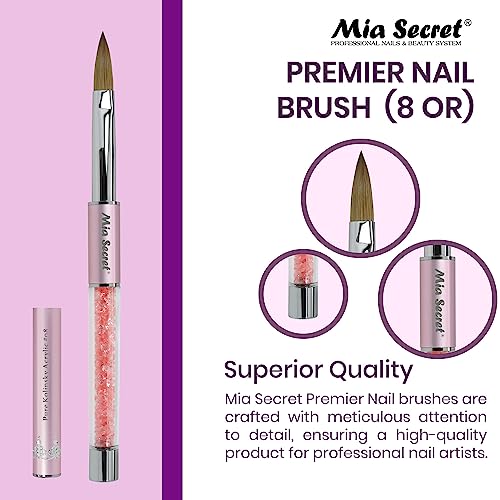 Mia Secret Premier Nail Brushes 100% Kolinsky Hair Made In Usa Prenium Nail Art Brushes (Pink, 8 Or) #TOP1