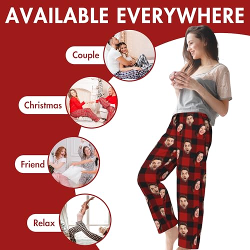 Custom Pajama Pants Personalized Face Photo Pajamas Pants Christmas Birthday Valentines Gifts For Men Women Pets4