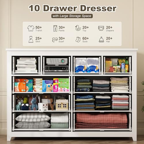 Enhomee 10DW White Dresser, Dresser For Bedroom thumb #2