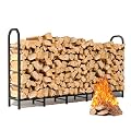 GREENER 6.6x4FT Firewood Rack Outdoor - Heavy Duty Wood Racks Outdoor for Firewood Upgraded Log Rack Adjustable Metal Log Holder Wood Stand Stacker Fireplace Fire Wood Holder Organizer Indoor, Black