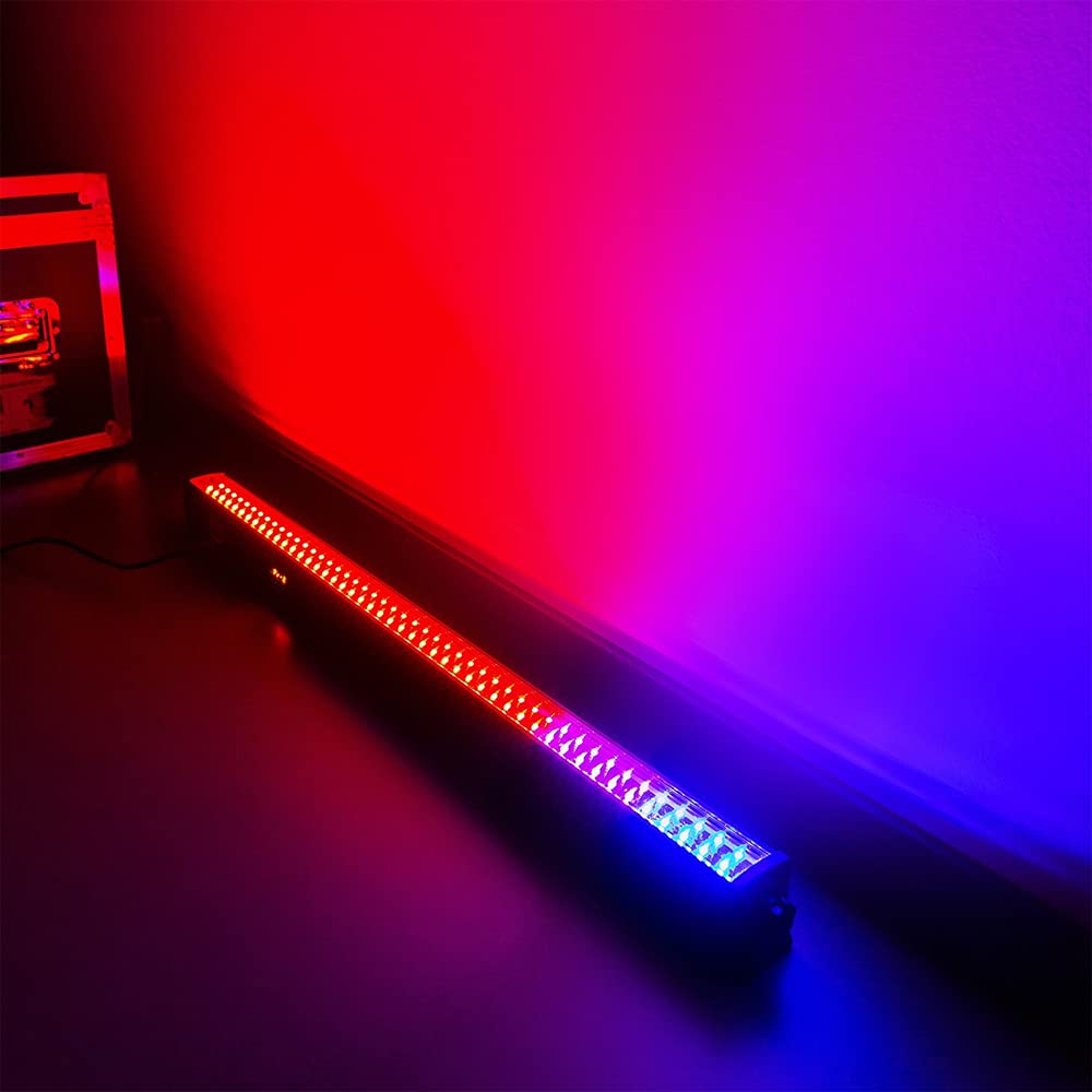 BeamZ LCB144 Barre LED RGB 144 LEDs - Modes DMX ou Autonome, 8 Sections Contrôlables, Fonction Maître/Esclave, Affichage LED, Télécommande Incluse, Idéal comme Jeu de Lumière pour vos Soirées