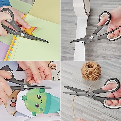 Image of KUONIIY Scissors Set of 5 Soft Comfort-Grip Handles Sharp Titanium Blades