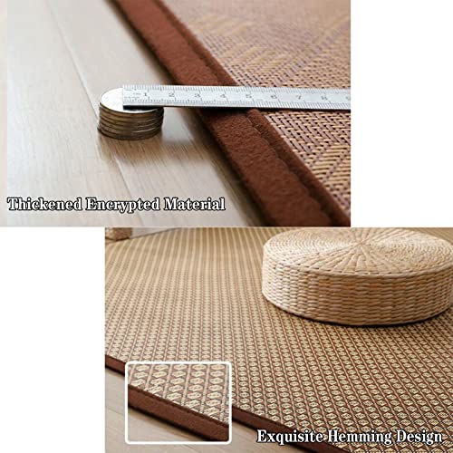 Materasso futon giapponese, tappetino da pavimento in rattan per yoga e meditazione, traspirante e confortevole, design antiscivolo per stabilità e supporto