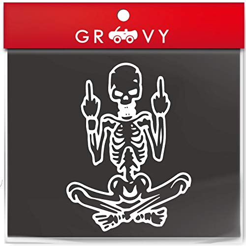 Amazon.co.jp: スカル ステッカー 骸骨 ドクロ ガイコツ 中指