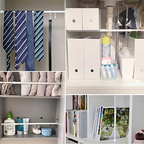 Aijieguang 2Pcs Spring Tension Curtain Rod，28-43 Inches Adjustable Expandable Pressure Black Curtain Tension Rods For Kitchen thumb #4