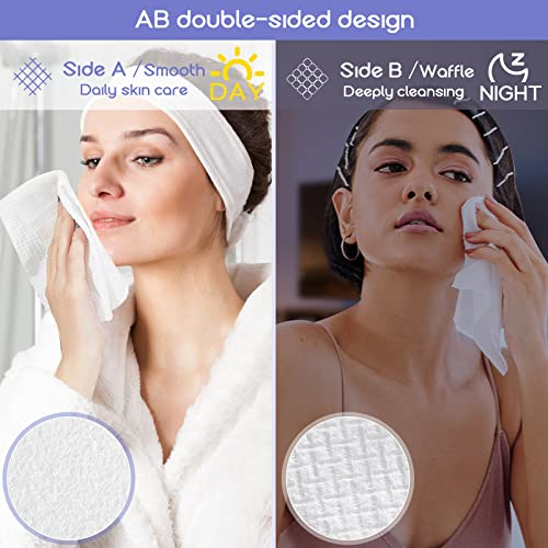 Poeticehome Cotton Tissue Dry Wipes - Extra Thick Biodegradable Facial Cleansing Towel Disposable Wash Cloth For Makeup Cleaning 4 Pack #TOP4