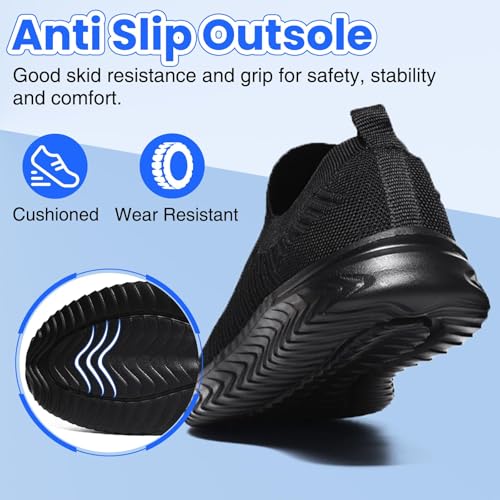 Hanani Slip on Basket Femme Homme Chaussures de Sport Running Mode Sneaker Respirant Légère Mode Casual Confort Fitness Jogging Walking Sneaker Noir 37EU – vue 5