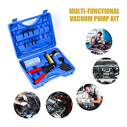 Yonligonju Brake Bleeder Kit with Hand Vacuum Pump with Gauge Adapters Automotive Brake Fluid