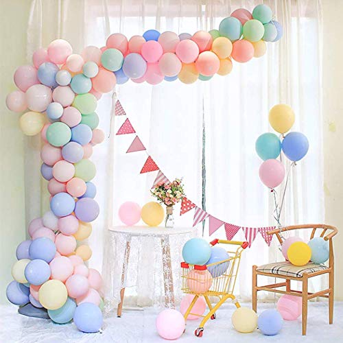 Image of Party Propz Pastel Balloons For Decoration - 200 Pcs Pastel Colour Balloons | Balloon Candy Theme | Rainbow Theme Birthday Decorations | Birthday Decoration Items for Girl | Multicolour (Latex)