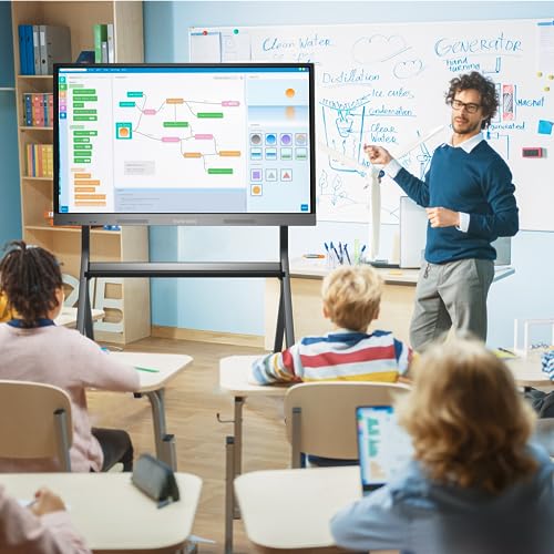 Image of Interactive Whiteboard, 55'' 4K UHD Smart Whiteboard, Interactive Touch Screen Smartboard, Smart Board for Classroom and Business (Wall Mount Included)