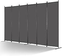 VEVOR 6 Panel Room Divider Screen, Folding Privacy Partition Freestanding for Bedroom Office Study, Grey Foldable Wall