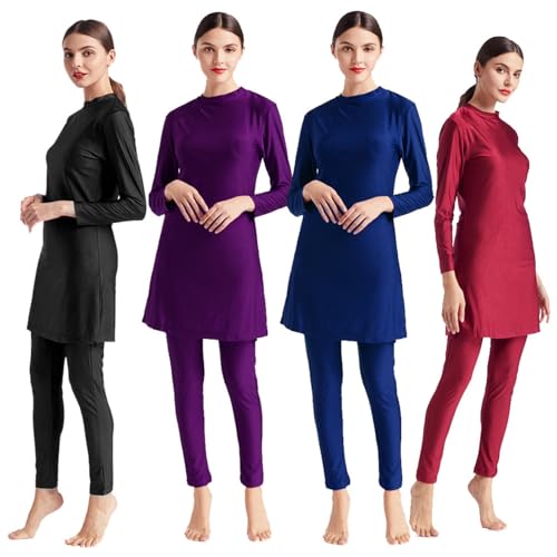 Burkini negro Medium de cobertura completa con hiyab para natación modesta 6